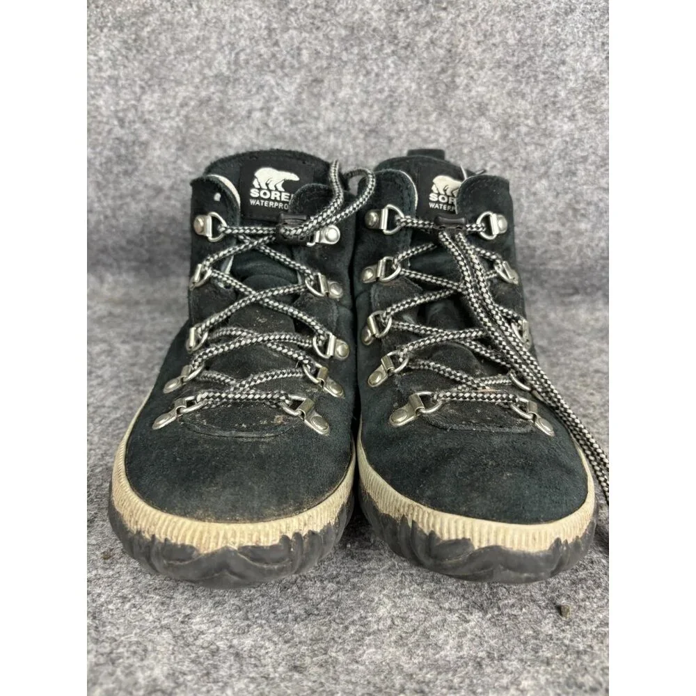 Sorel Shoes Youth Size 4 Black Waterproof Suede Hiking‎ Boots NY3992-010 Outdoor